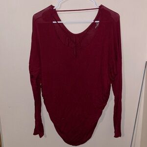 Alya Deep Red Long Sleeve Top